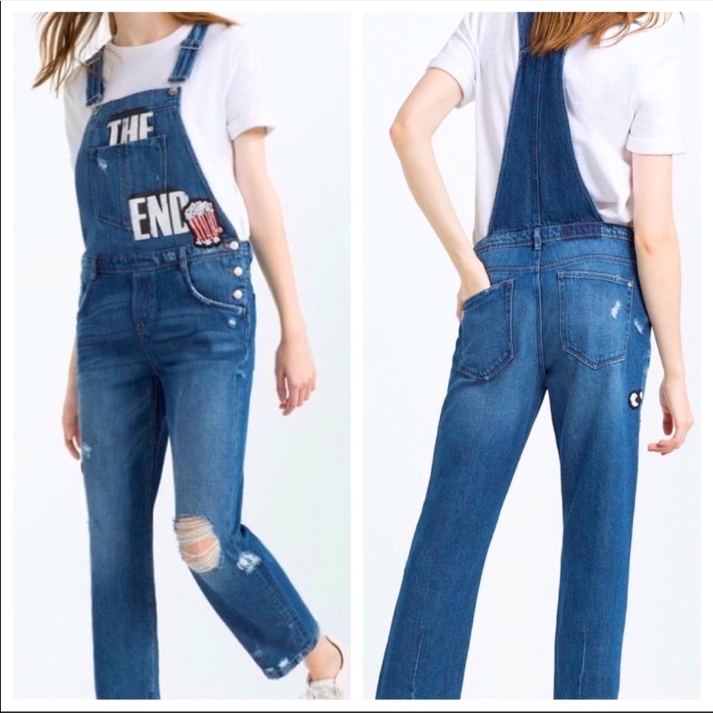 ZARA denim bib overalls